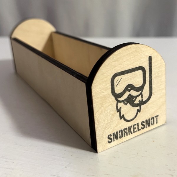 SnorkelSnot Medium Display — branded wooden counter display